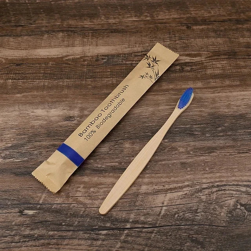 50Pcs Natural Bamboo Toothbrush Wood Toothbrushes Soft Bristles (nylon) Fiber Oral Care