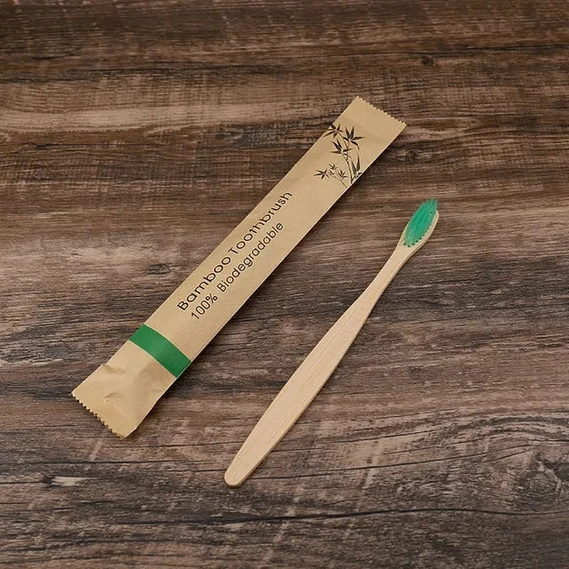 50Pcs Natural Bamboo Toothbrush Wood Toothbrushes Soft Bristles (nylon) Fiber Oral Care