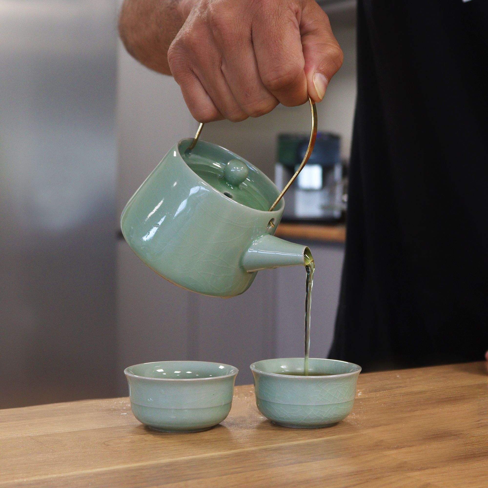 Herbal Brand Jade Teapot Set - Pot & Two Cups