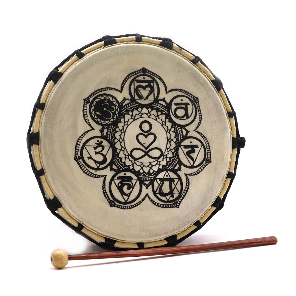 Chakra Shamanic Drum with Stick - 25cm