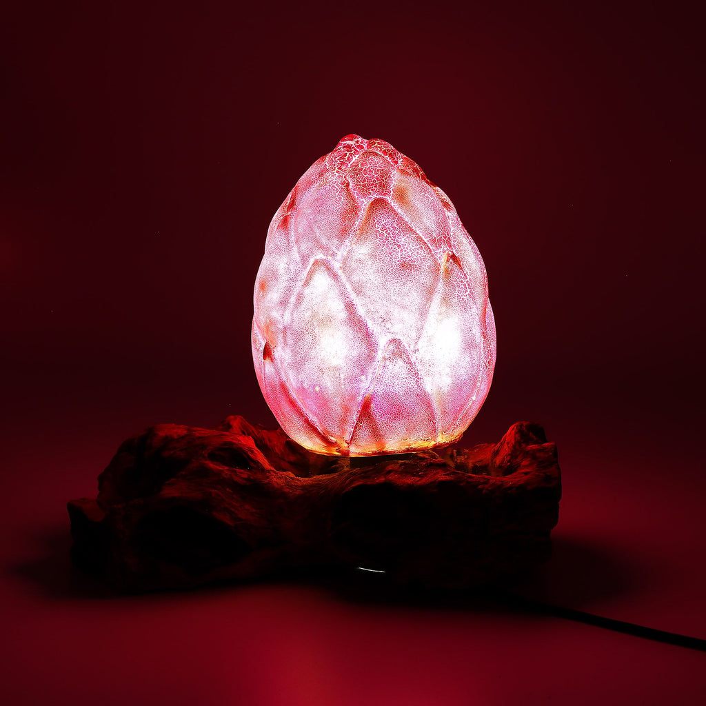 DriftGlow Lamp Crackle Lotus Flower Shade - Purple