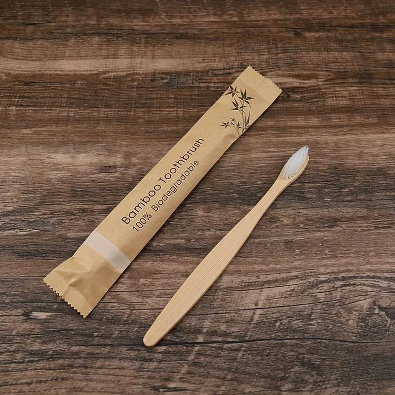 10Pcs Colorful Natural Bamboo Toothbrush Soft Bristle Charcoal Teeth Whitening Soft Dental Oral Care