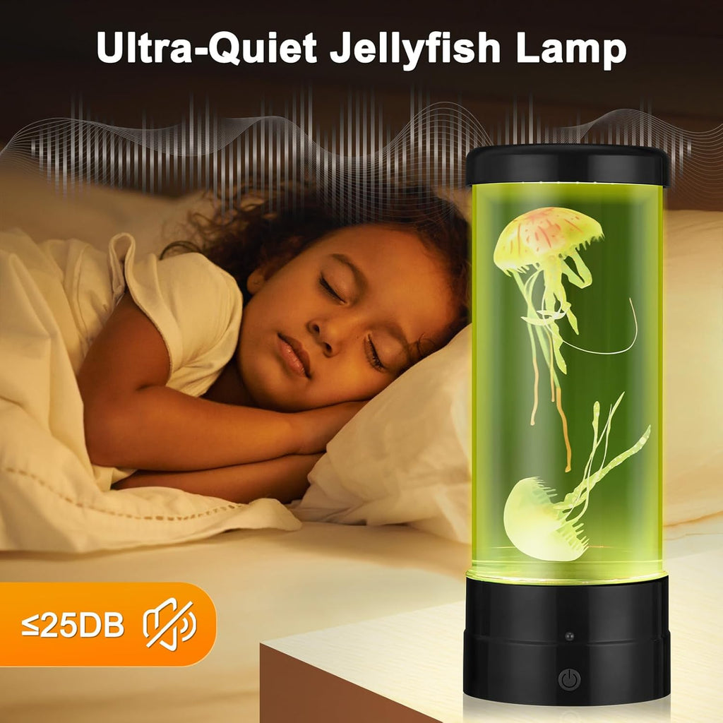 Jellyfish Lamp with 7 Colours, Electric Jellyfish Light Lamp with Auto Color Changing, Mood Table Lamp for Home, Office, Aquarium, Tank [Black]