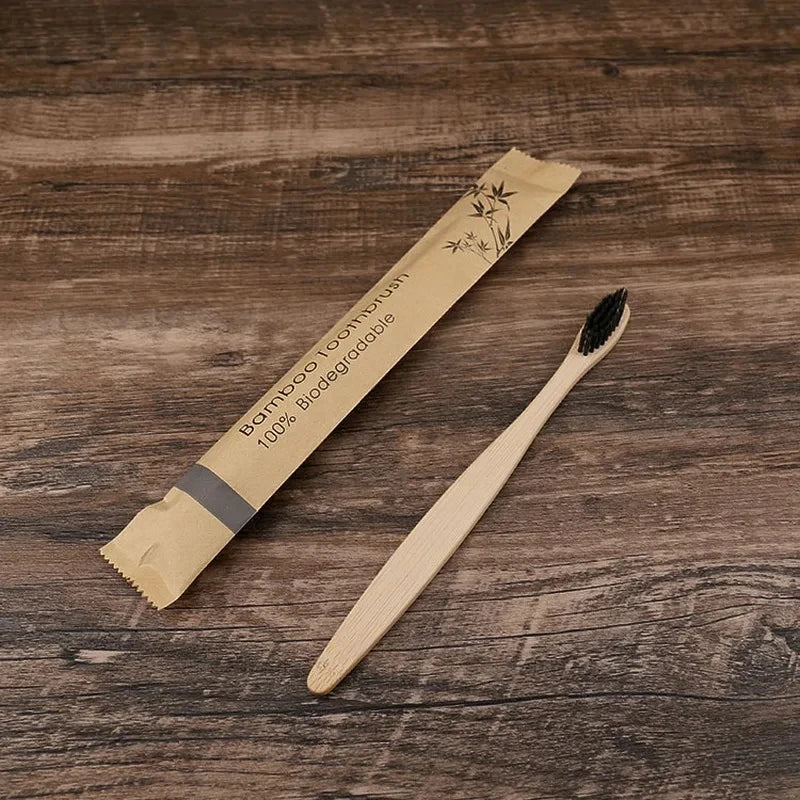 50Pcs Natural Bamboo Toothbrush Wood Toothbrushes Soft Bristles (nylon) Fiber Oral Care