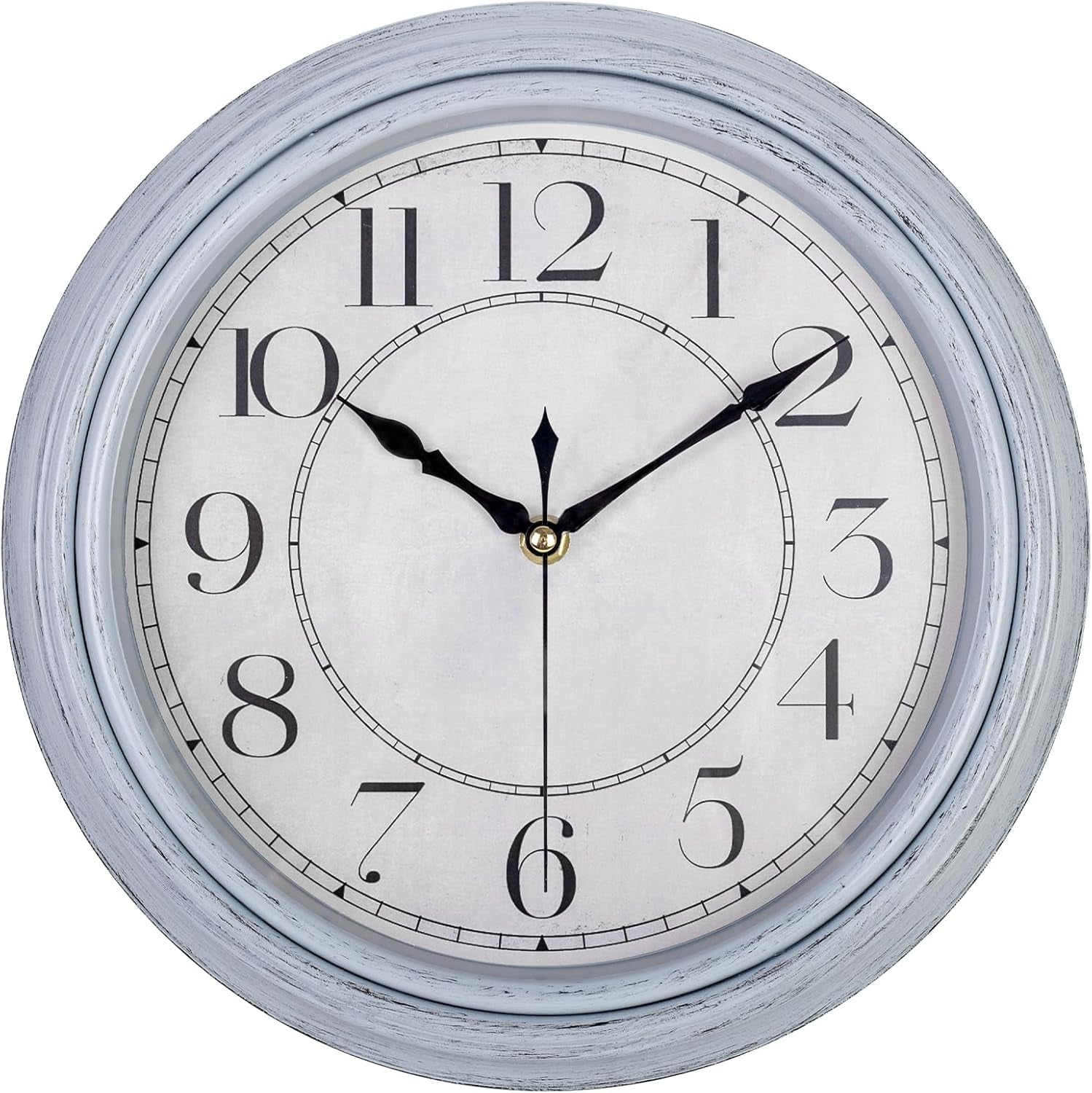 Wall Clock, 12 Inch Silent Wall Clocks Vintage Modern Decorative Clock with 3D Numerals, Battery Operated Hanging Wall Clock for Home Kitchen Cafe Hotel Office Decor, Turquoise