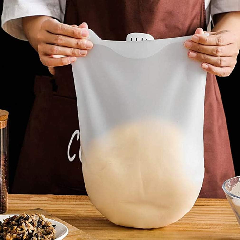 Silicone Kneading Bags, Reusable Food-Grade Silicone, for Bread, Pastry, Pizza & Tortilla, Flour-Mixing Preservation Bags 2 Pcs