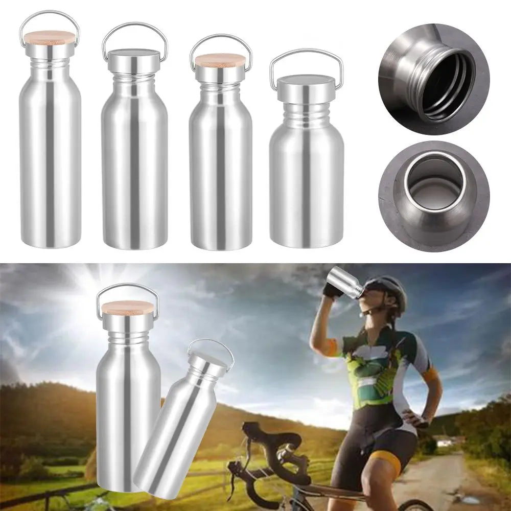 Stainless Steel Sports Fitness Bottle Bicycle Water Bottle Single Walled Insulated Metal Flask