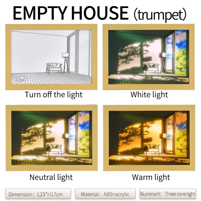 INS Lighting Painting Decorations Modern and Minimalist Bedside Bedroom Creative Luminous Lighting Painting Three Color Dimming