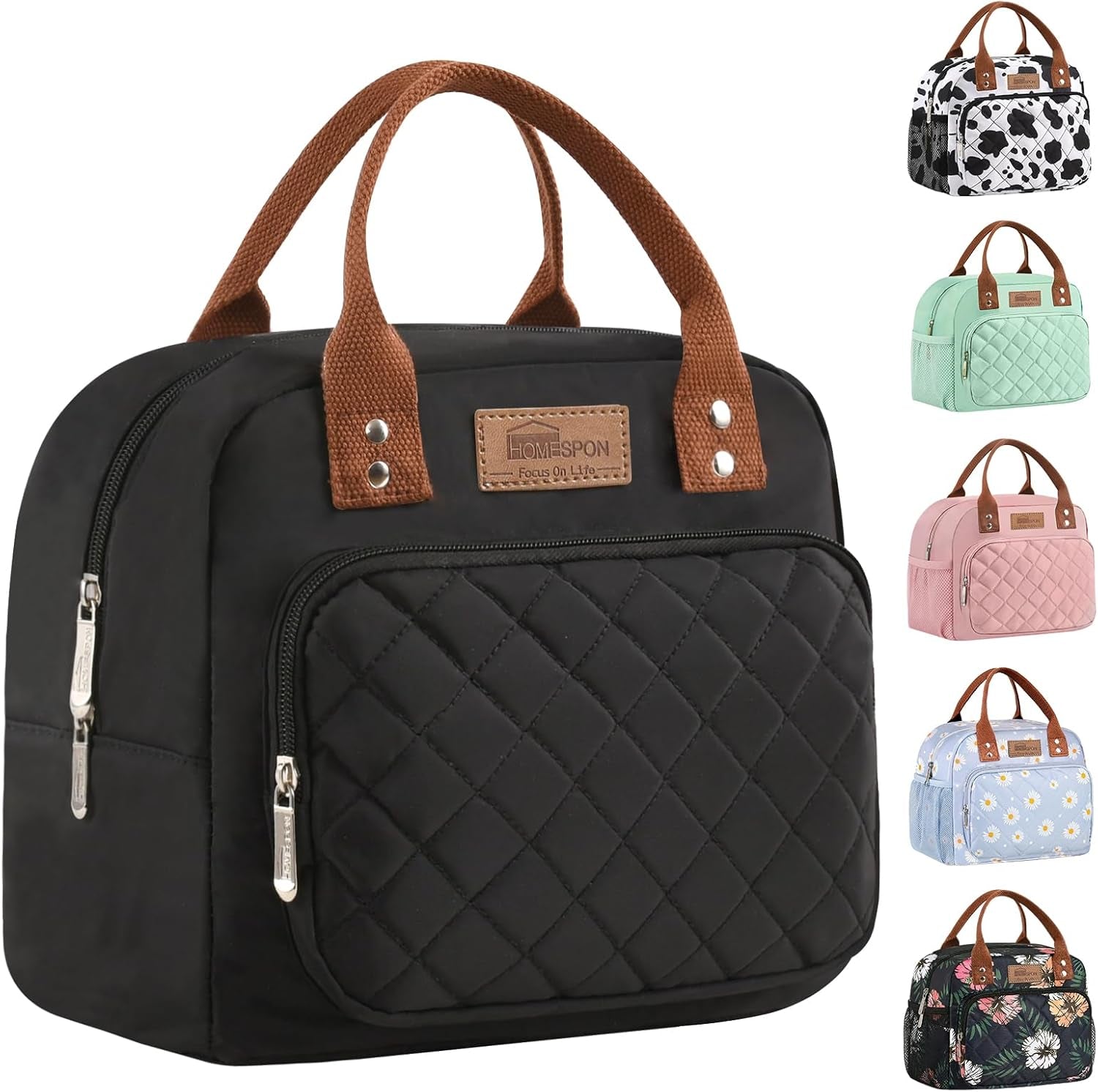 Insulated Lunch Bag for Women Men Work Adult Cool Bag Lunch Box Container Ladies Lunch Tote (Green)
