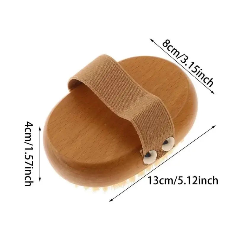 Spa Wooden Body Brush Natural Boar Bristle Exfoliating and Bathing Brush