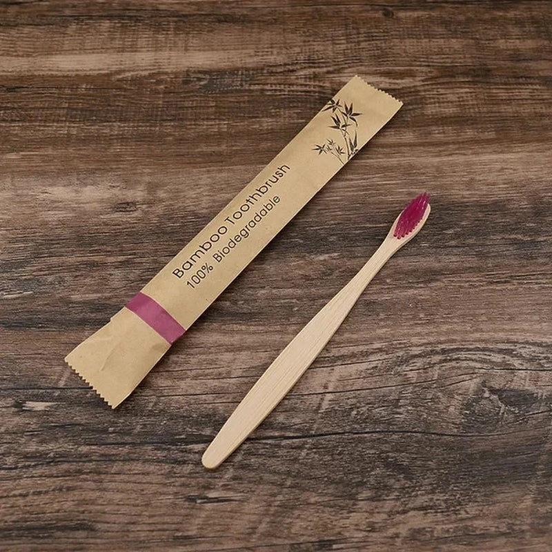 50Pcs Natural Bamboo Toothbrush Wood Toothbrushes Soft Bristles (nylon) Fiber Oral Care