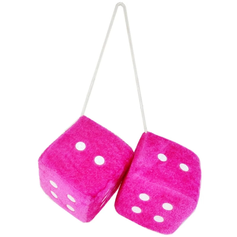 Multicolor Plush Dices Car Hanging Pendant New Year Dice Velvet Dice Model Decoration Rearview Mirrors Styling