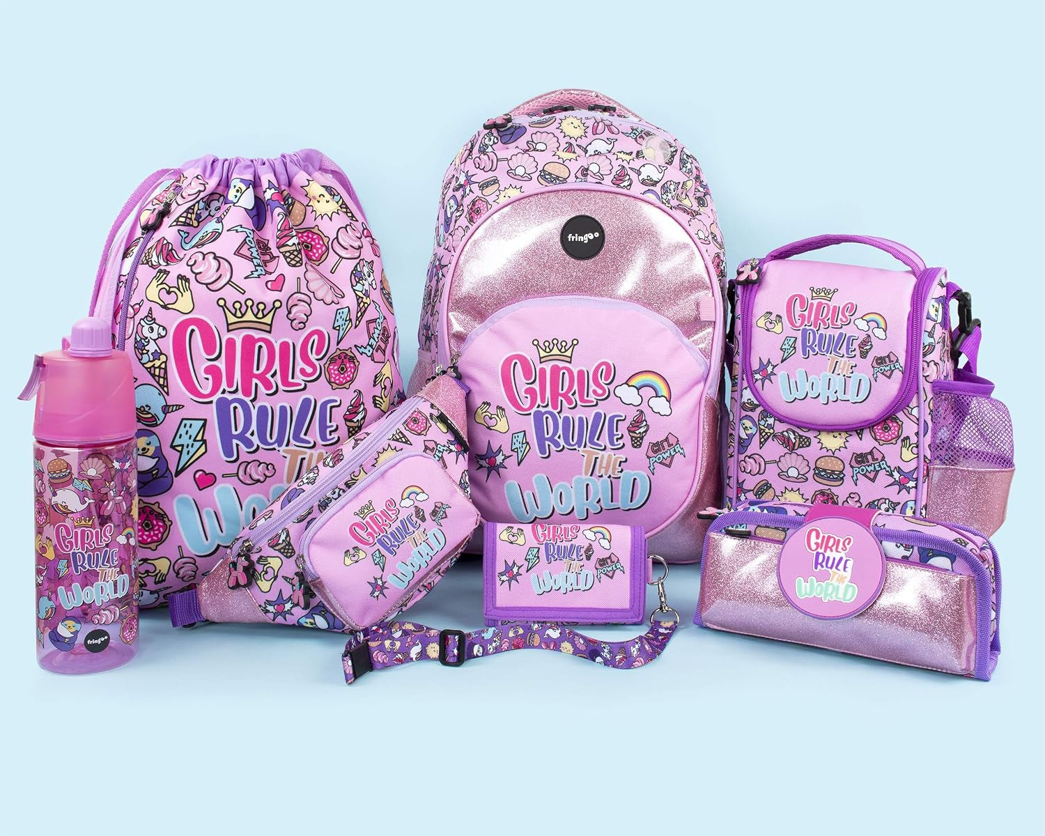 Kids Lunch Bag for School - Insulated with Water Pocket - 5 Designs