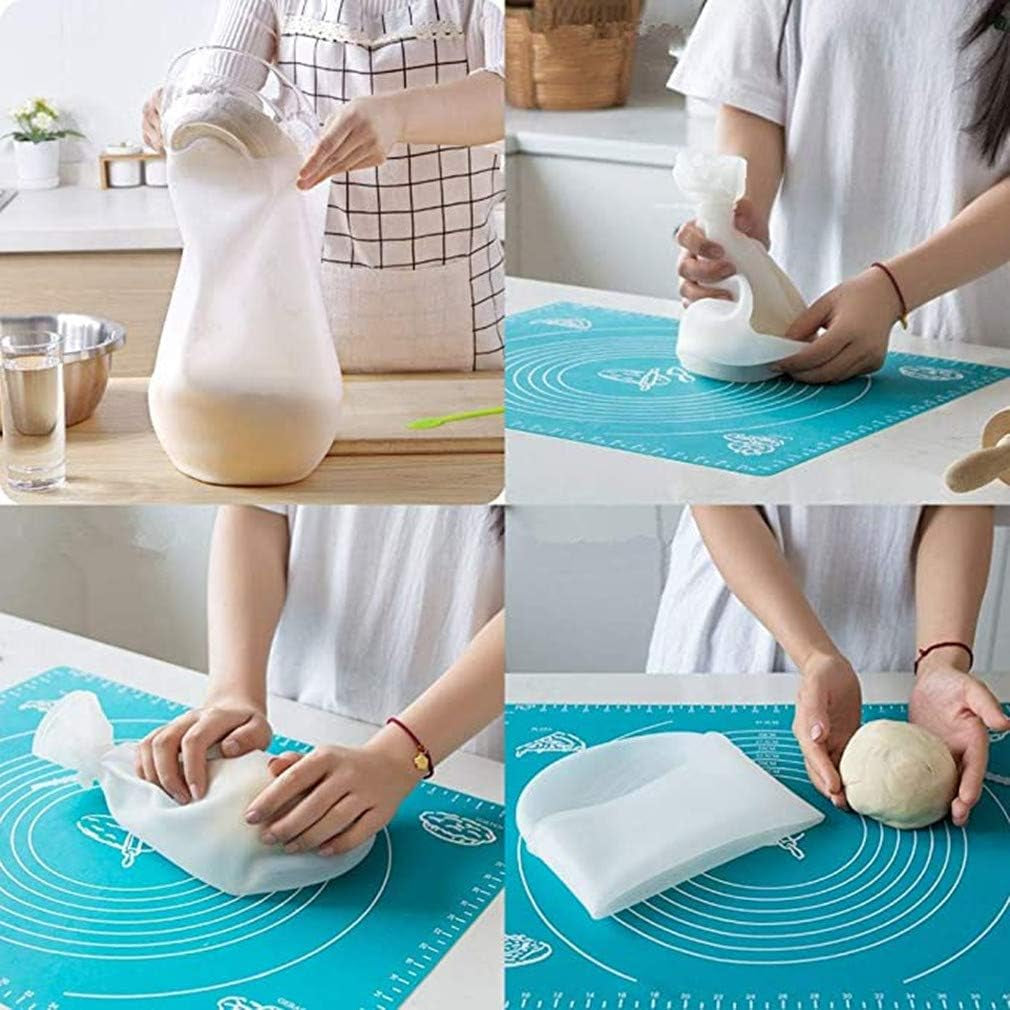 Silicone Kneading Bags, Reusable Food-Grade Silicone, for Bread, Pastry, Pizza & Tortilla, Flour-Mixing Preservation Bags 2 Pcs