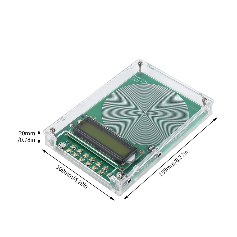 DC 5V Adjustable Frequency Schumann Wave Generator (0.1-99999Hz) Sine Wave Can Be Connected to External Antenna & Micro USB
