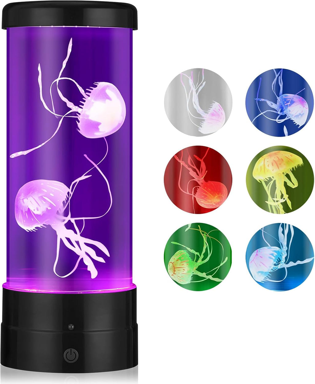 Jellyfish Lamp with 7 Colours, Electric Jellyfish Light Lamp with Auto Color Changing, Mood Table Lamp for Home, Office, Aquarium, Tank [Black]