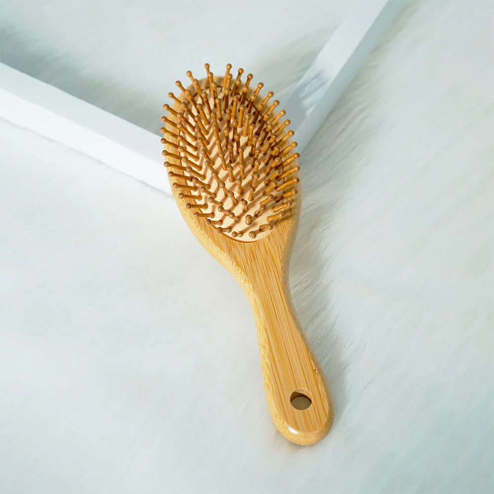 Bamboo Hair Brush Air Bag Wide Teeth Bamboo Combs Smooth Massage Scalp Brush Barber Comb Women Hairdressing Styling Hair Tools