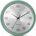 12 Inch Vintage Retro Wall Clock, Metal Dial Silent Non-Ticking Domed Glass Battery Operated, Design for Kitchen Living Room, Bedroom,Office (Sage Green)