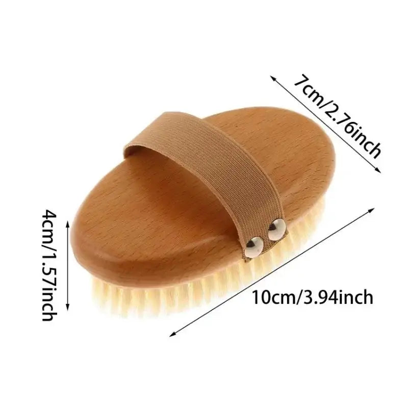 Spa Wooden Body Brush Natural Boar Bristle Exfoliating and Bathing Brush