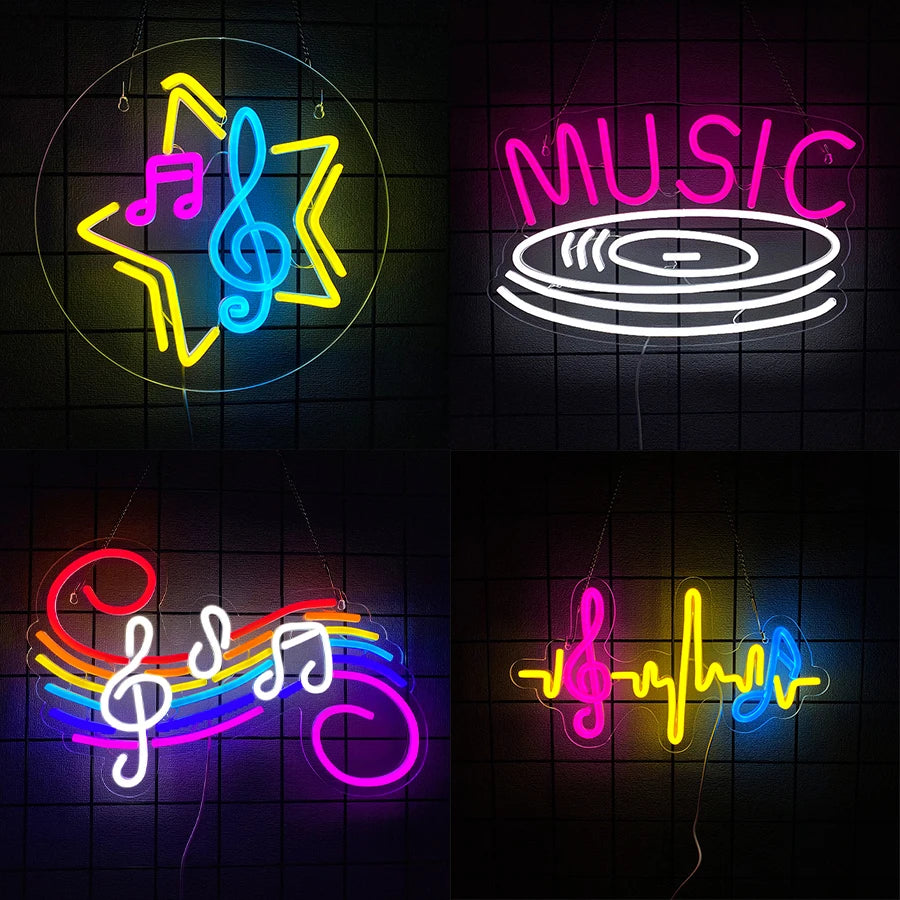 Music Series Neon Sign for Wall Decor,LED Neon Lights